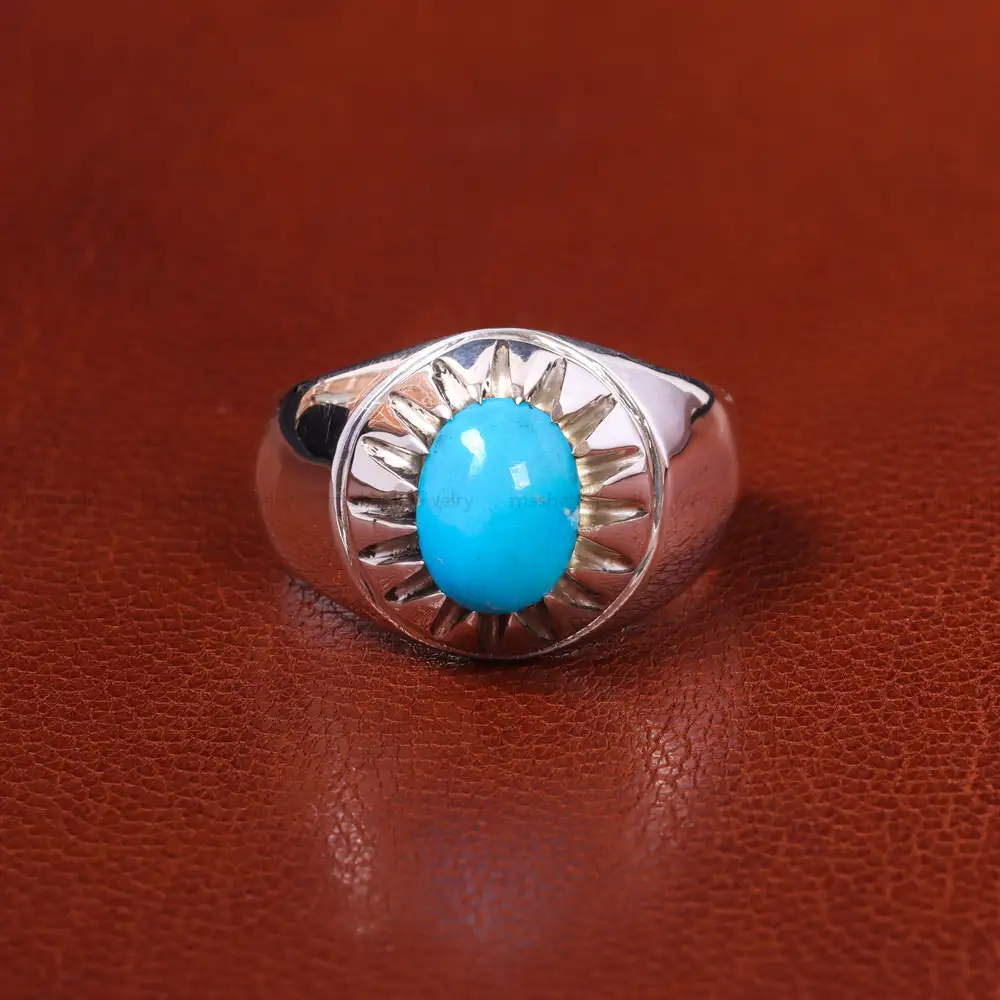 انگشتر فيروزه عجمی مردانه کد 20531