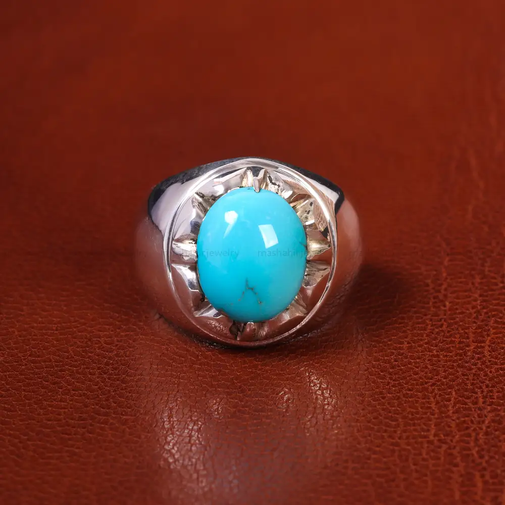 انگشتر فيروزه عجمی مردانه کد 20533