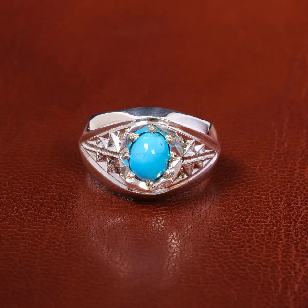 انگشتر فيروزه عجمی مردانه کد 20538