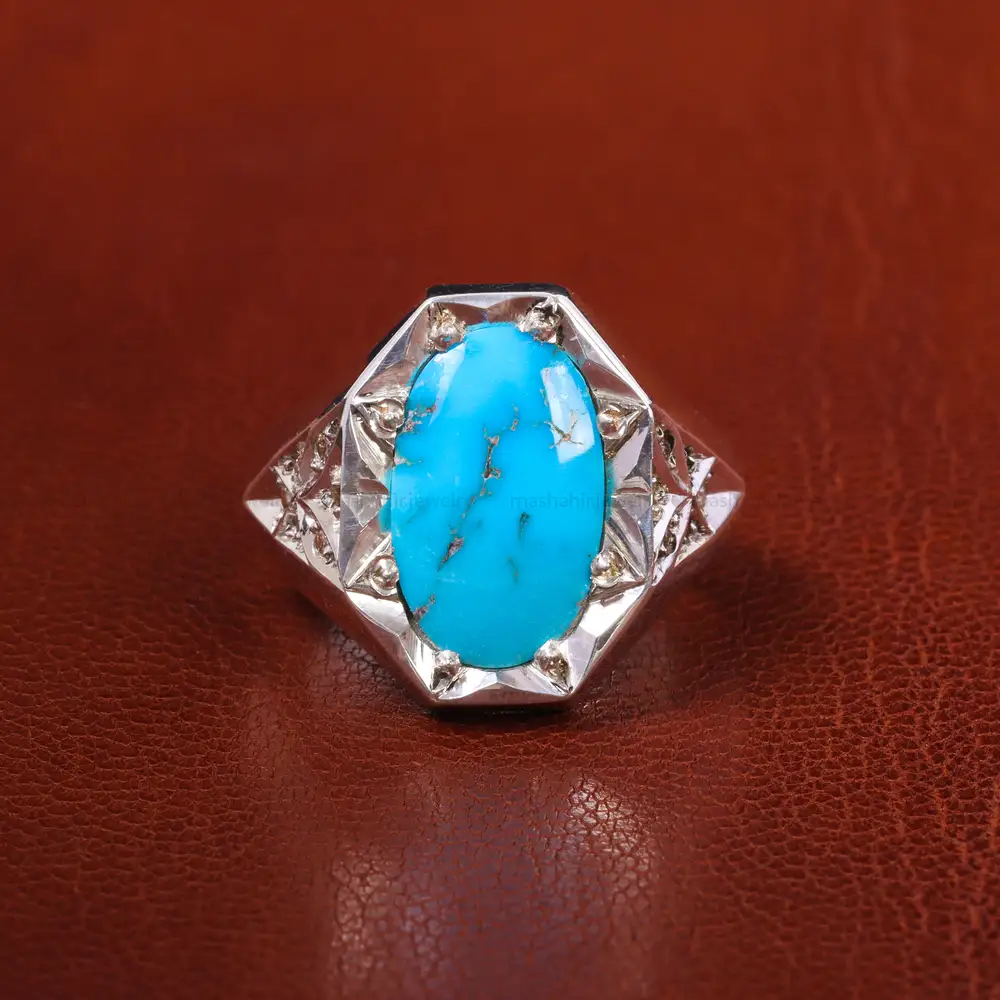 انگشتر فیروزه شجری مردانه کد 20541