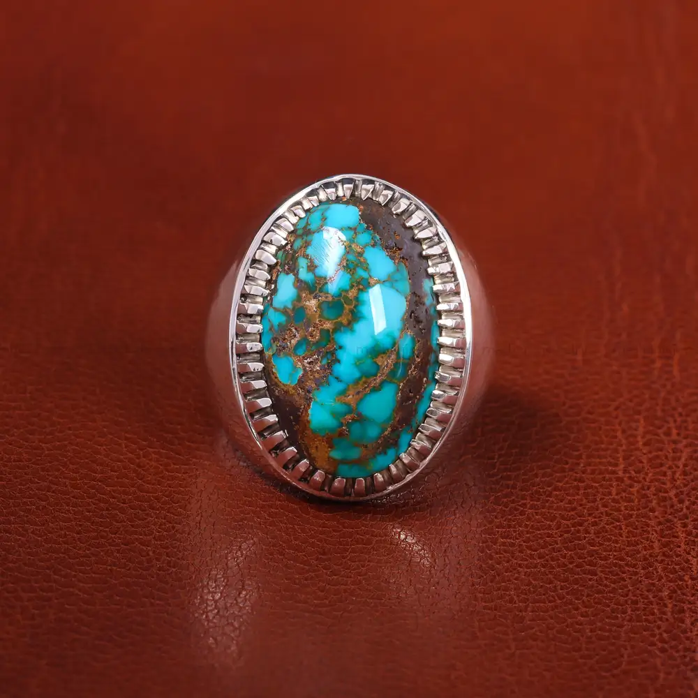 انگشتر فیروزه شجری مردانه کد 20545