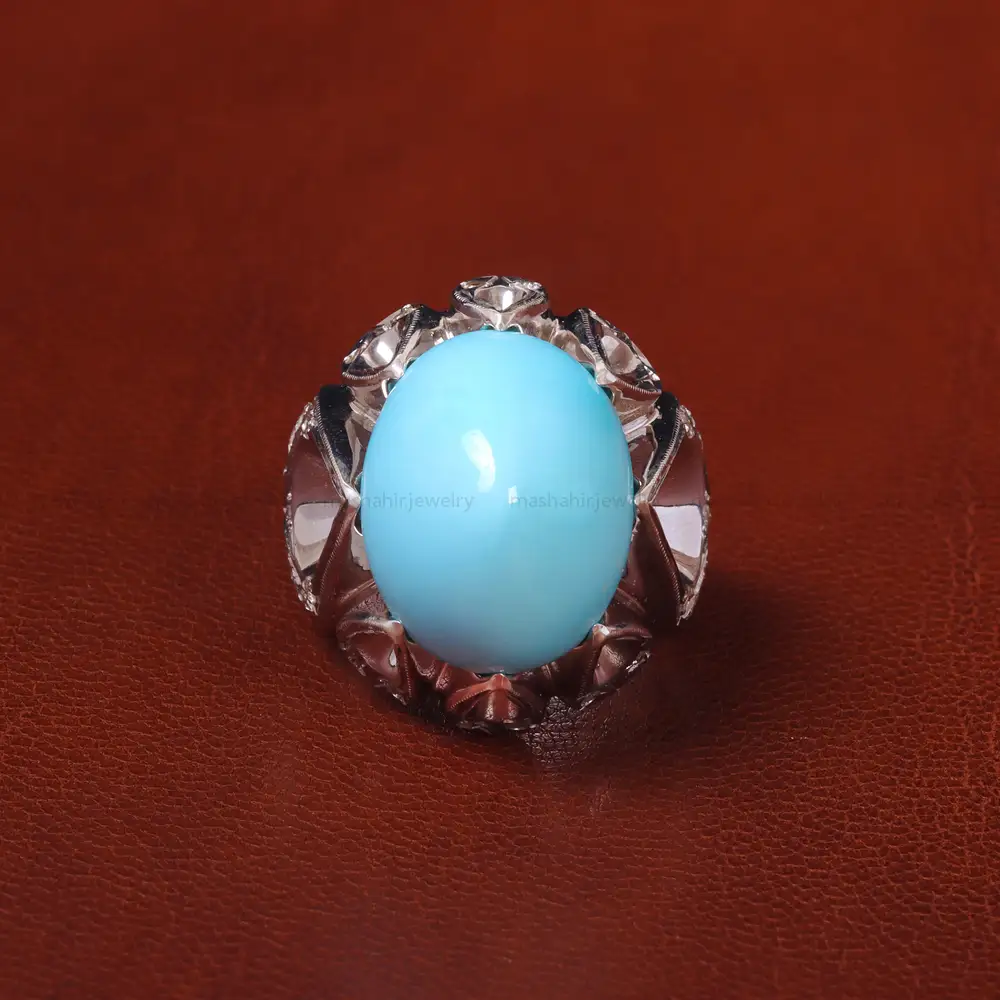 انگشتر فيروزه عجمی مردانه کد 20547