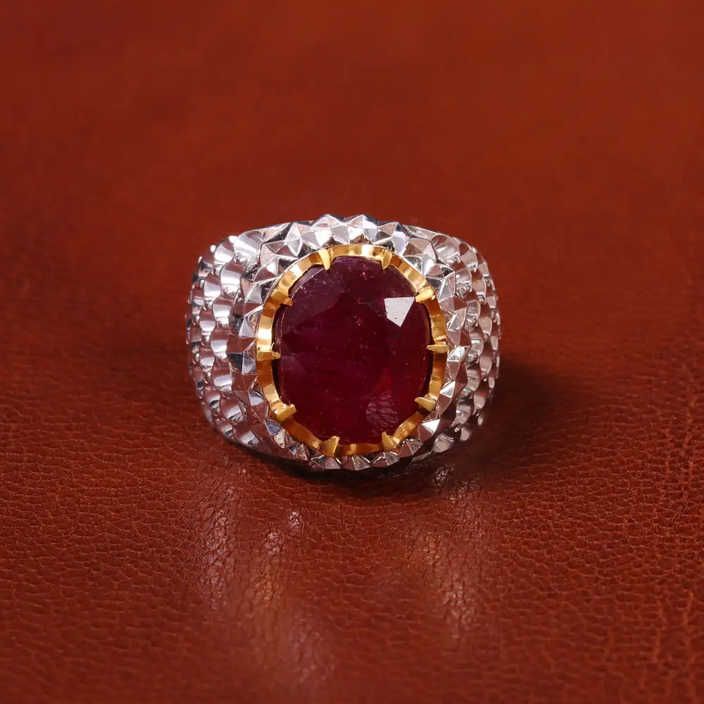 انگشتر یاقوت سرخ مردانه کد 20549