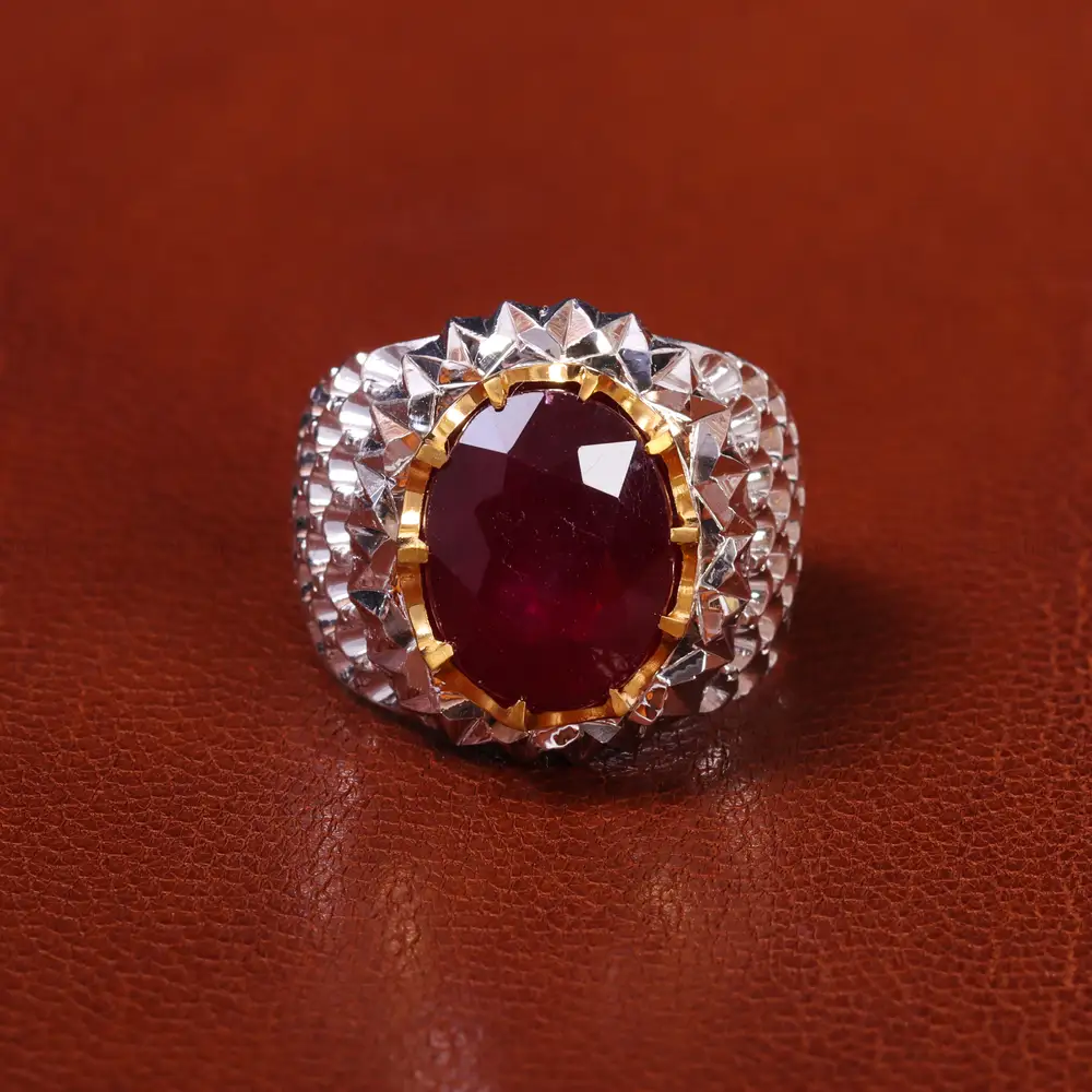 انگشتر یاقوت سرخ مردانه کد 20550