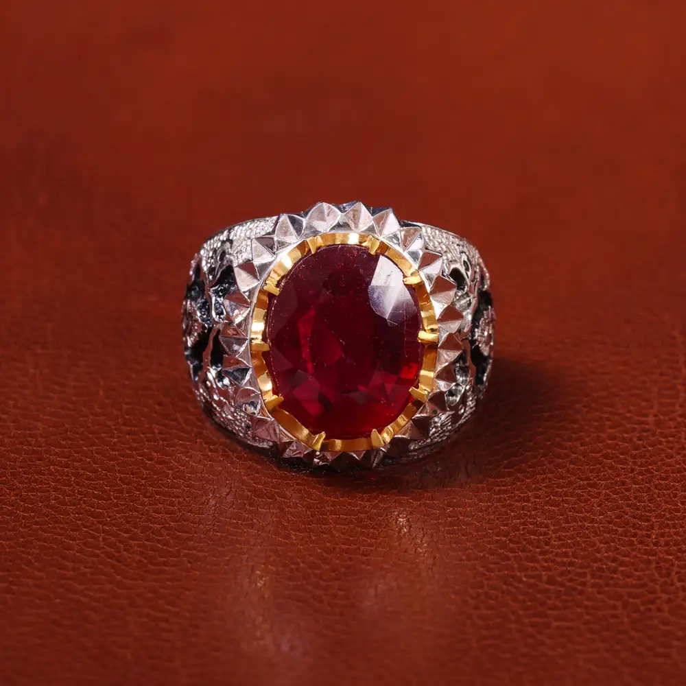 انگشتر یاقوت سرخ مردانه کد 20558