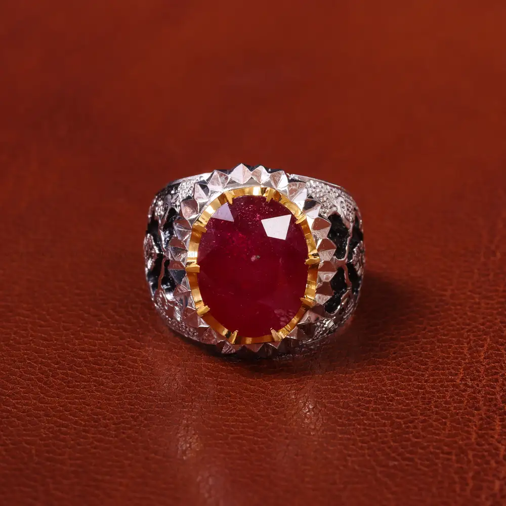 انگشتر یاقوت سرخ مردانه کد 20560