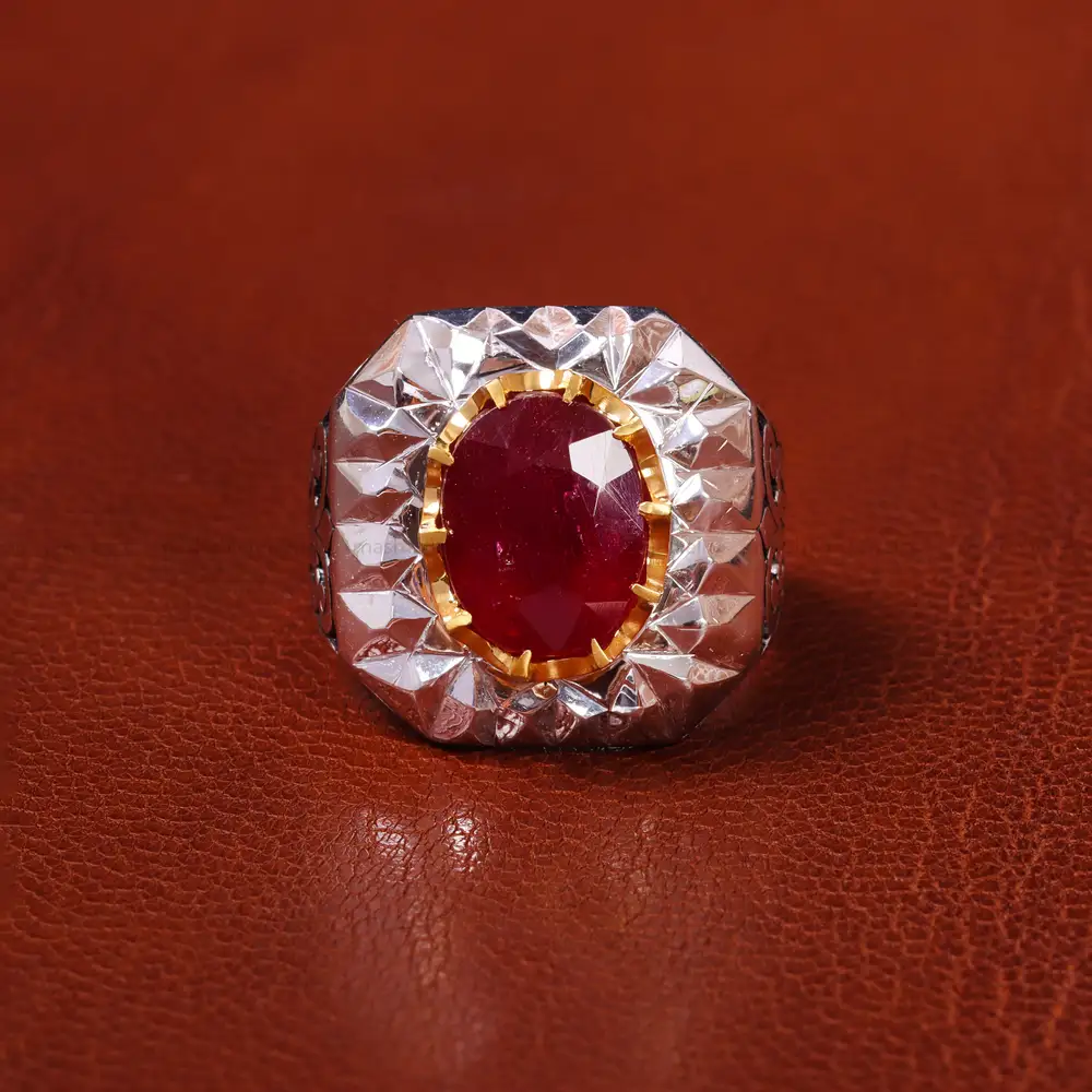 انگشتر یاقوت سرخ مردانه کد 20578