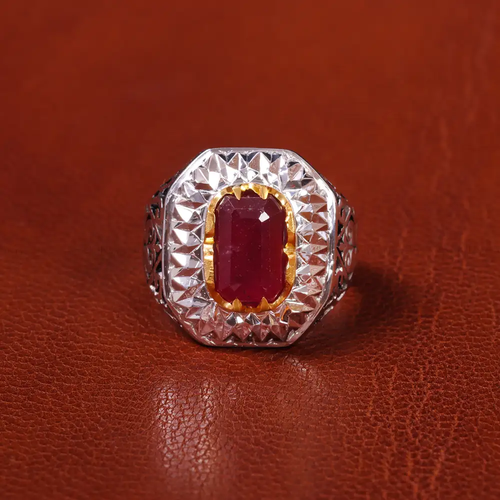 انگشتر یاقوت سرخ مردانه کد 20580