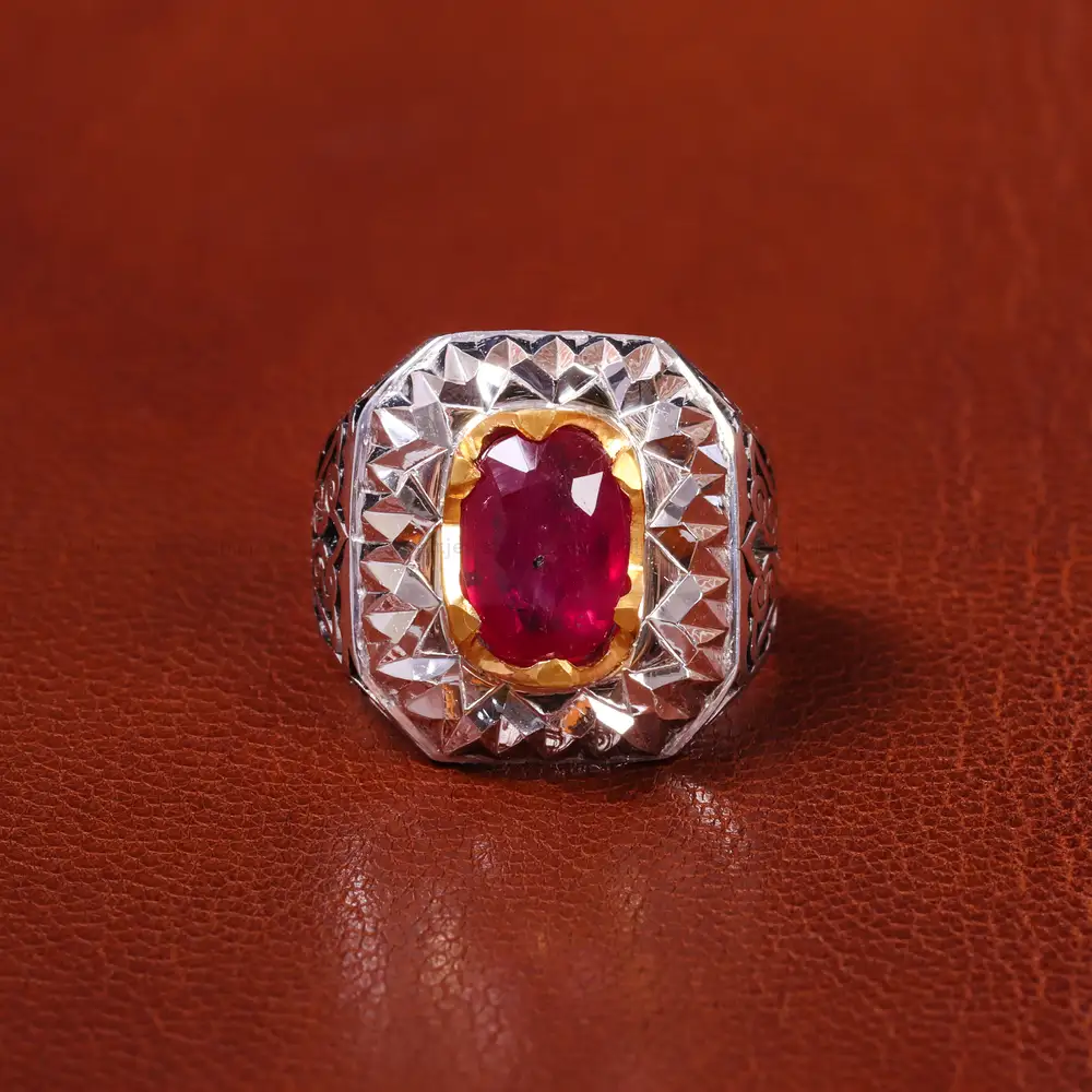 انگشتر یاقوت سرخ مردانه کد 20583