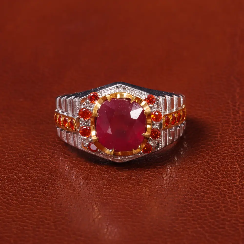 انگشتر یاقوت سرخ مردانه کد 20585