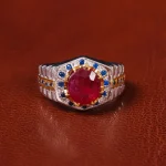 انگشتر یاقوت سرخ مردانه کد 20590