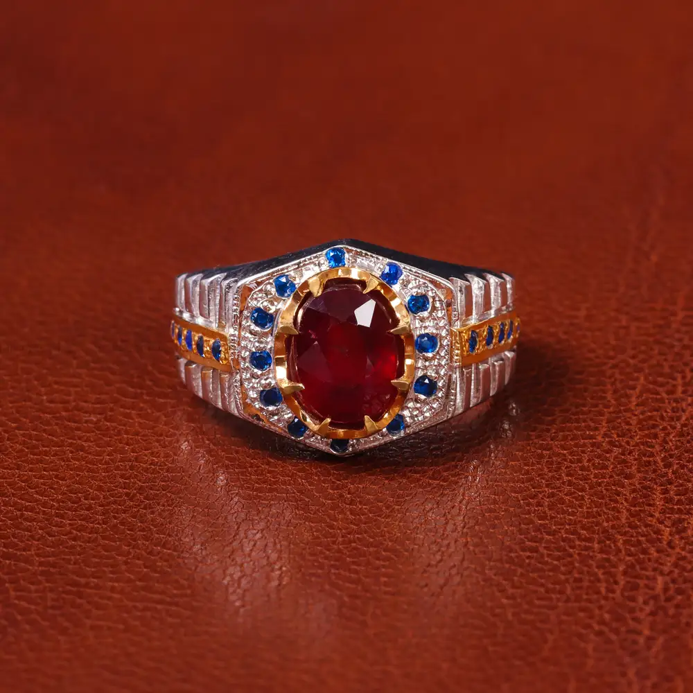 انگشتر یاقوت سرخ مردانه کد 20591