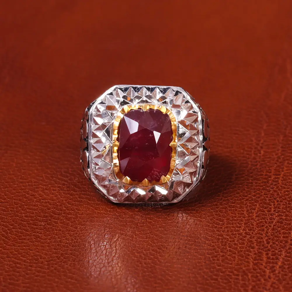 انگشتر یاقوت سرخ مردانه کد 20592