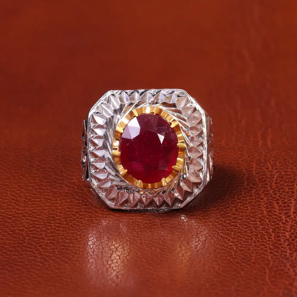 انگشتر یاقوت سرخ مردانه کد 20598