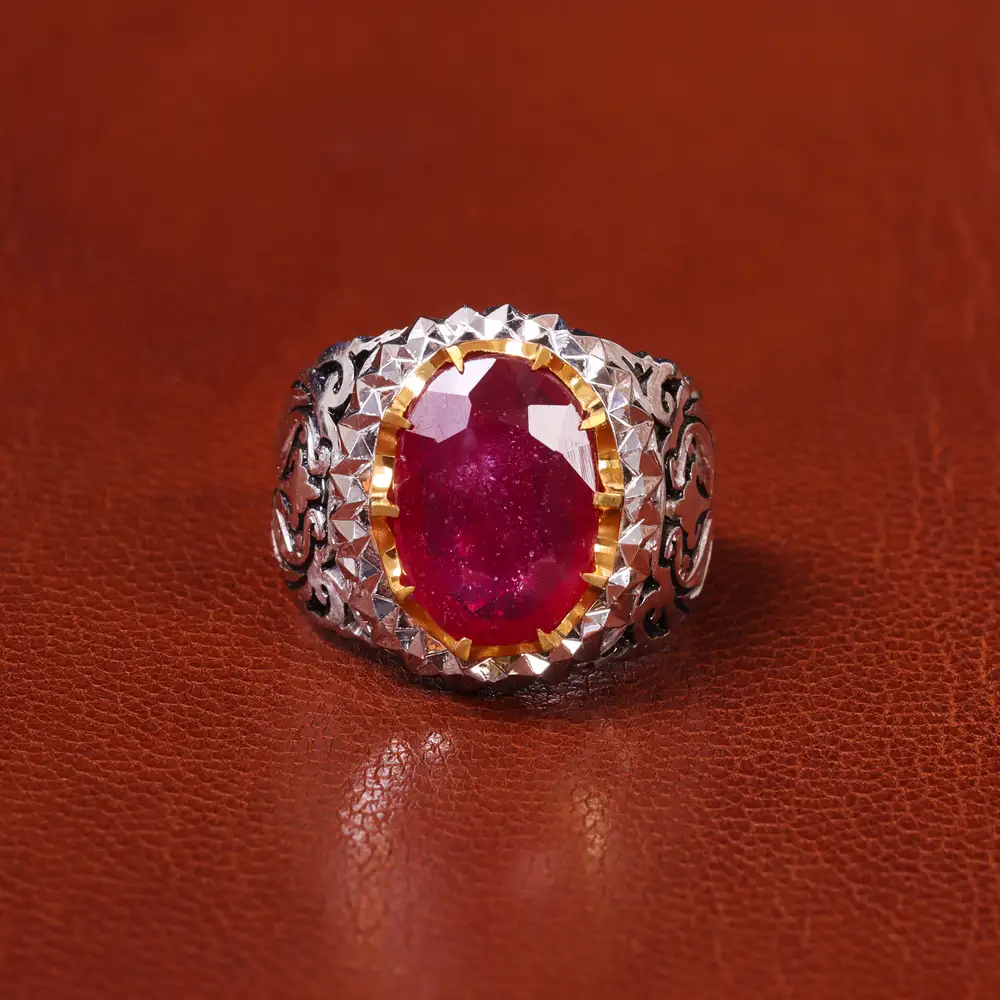 انگشتر یاقوت سرخ مردانه کد 20601