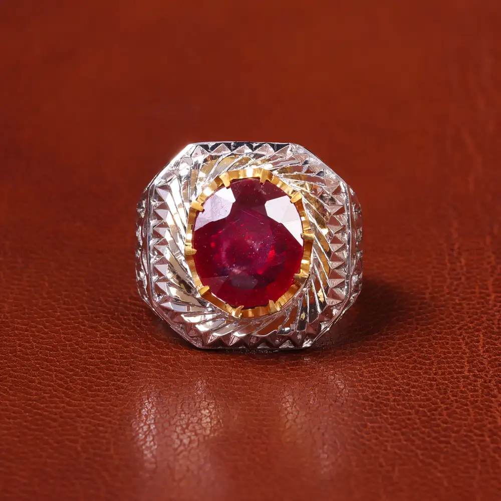 انگشتر یاقوت سرخ مردانه کد 20604