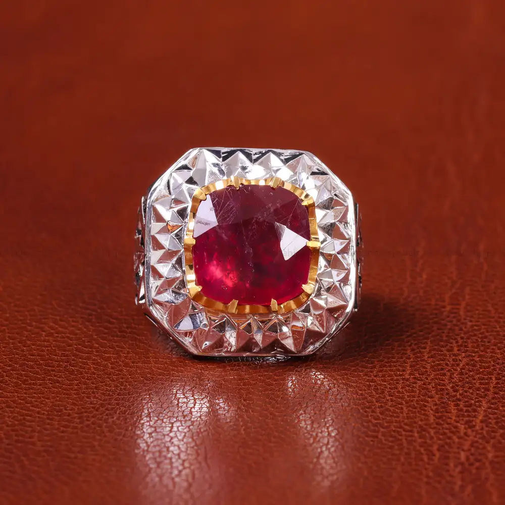 انگشتر یاقوت سرخ مردانه کد 20608