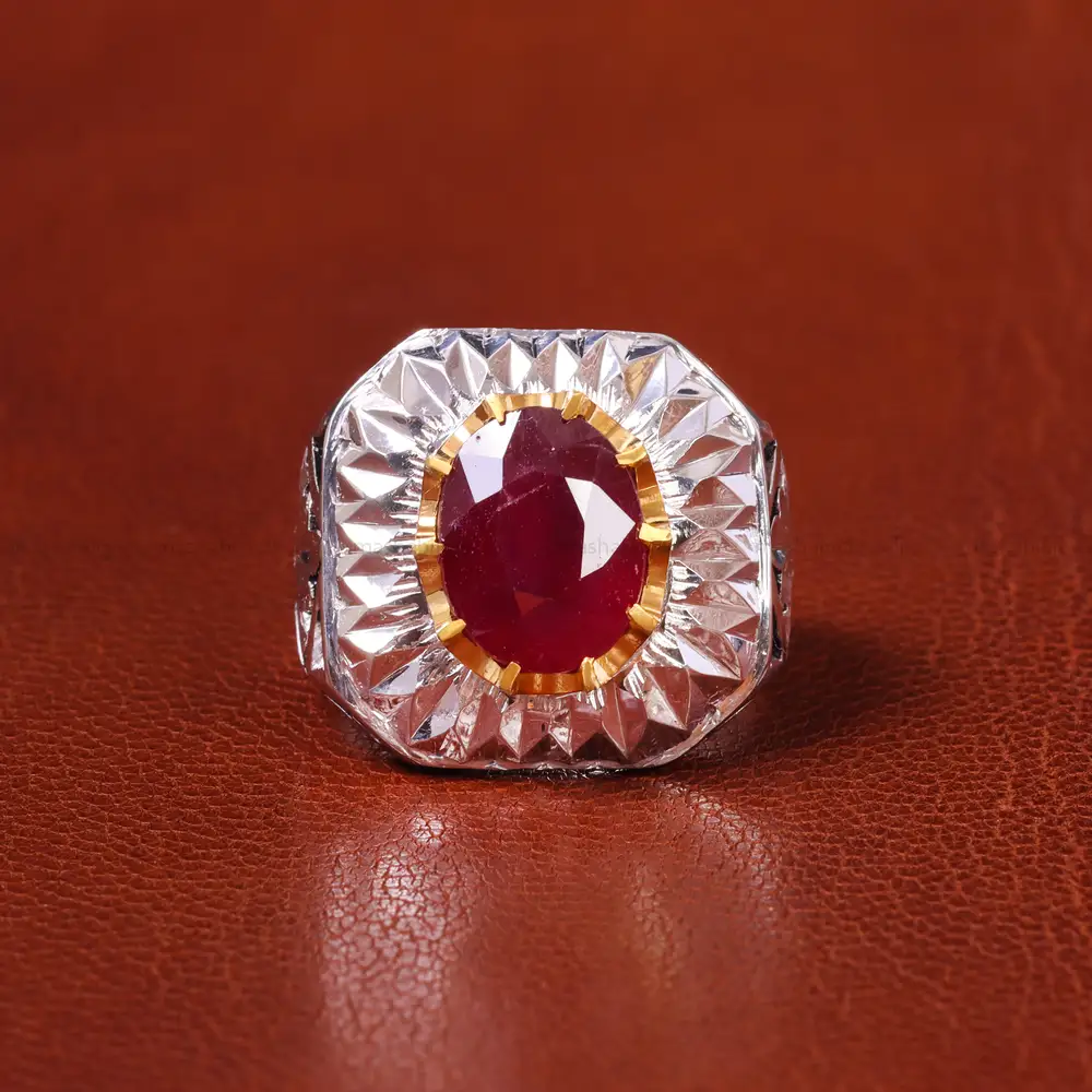 انگشتر یاقوت سرخ مردانه کد 20610