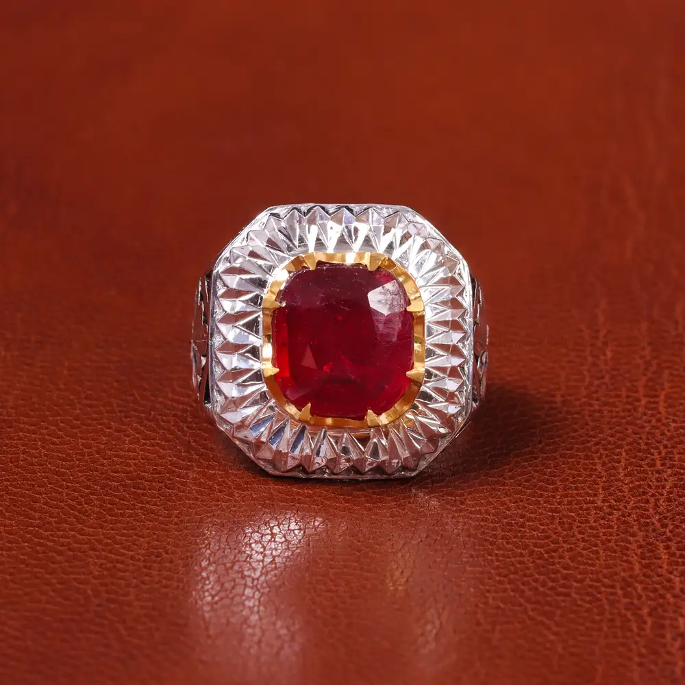 انگشتر یاقوت سرخ مردانه کد 20611