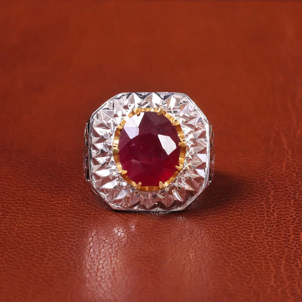 انگشتر یاقوت سرخ مردانه کد 20616