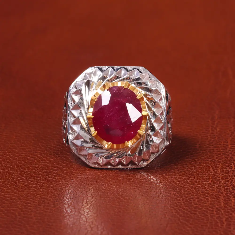 انگشتر یاقوت سرخ مردانه کد 20617