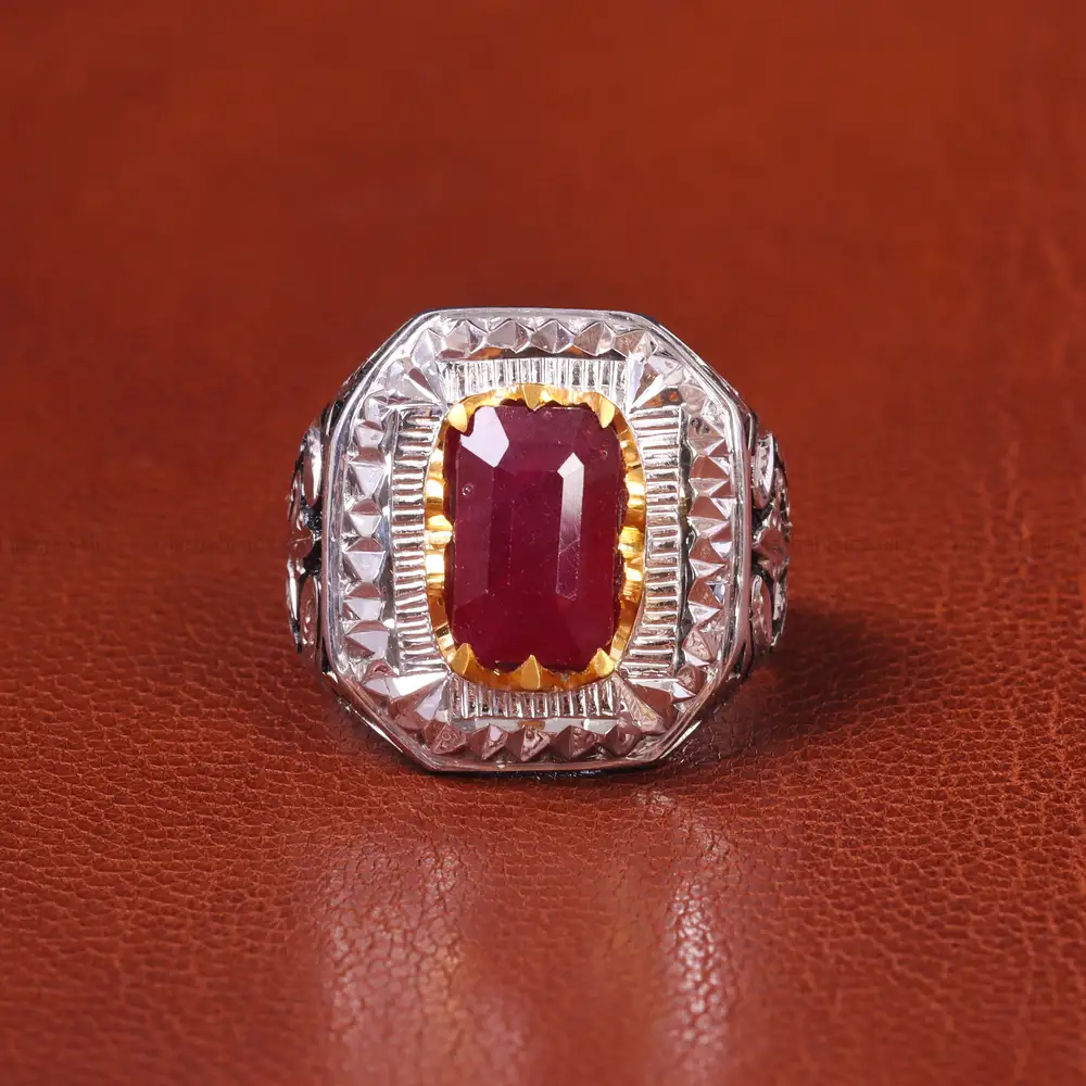 انگشتر یاقوت سرخ مردانه کد 20618