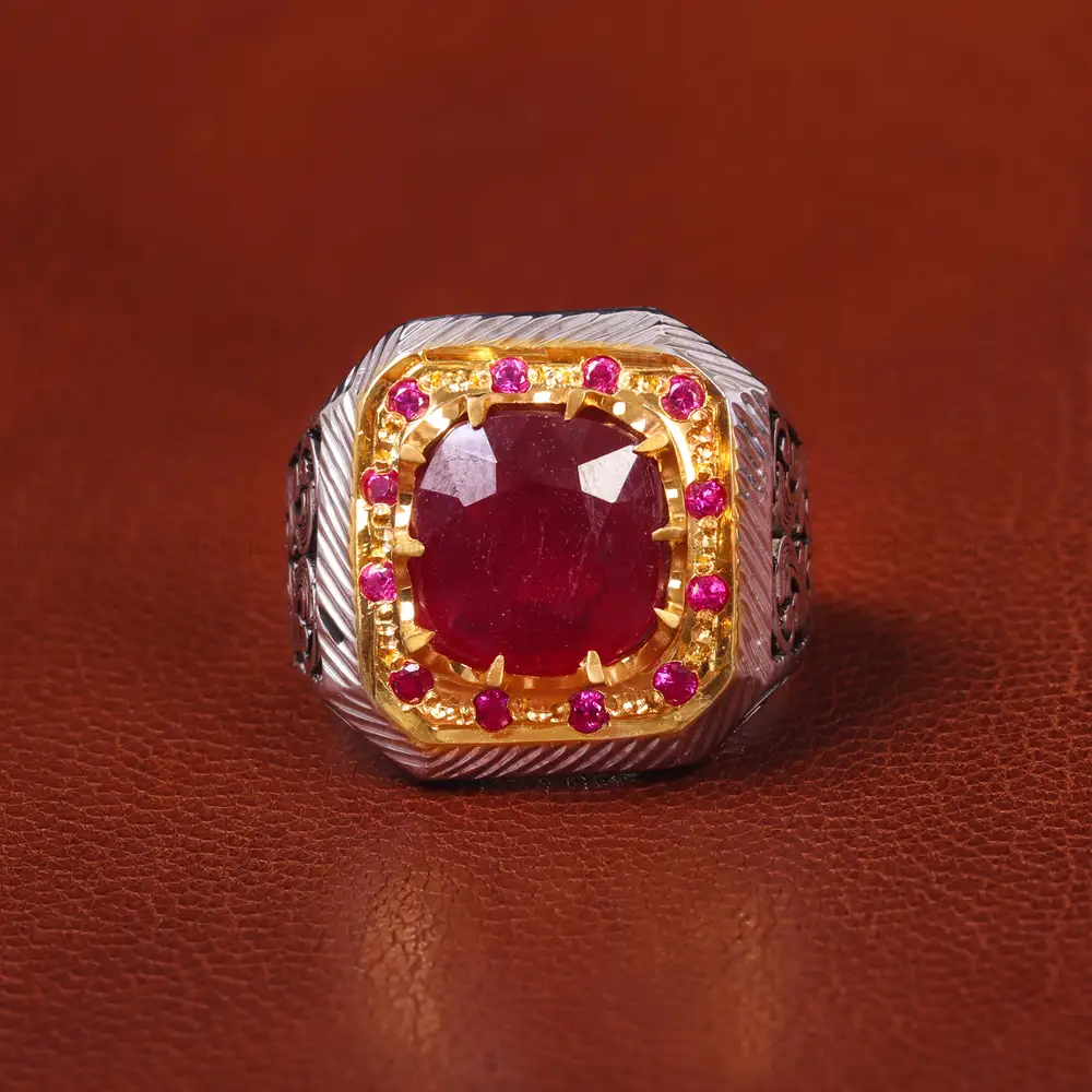 انگشتر یاقوت سرخ مردانه کد 20619