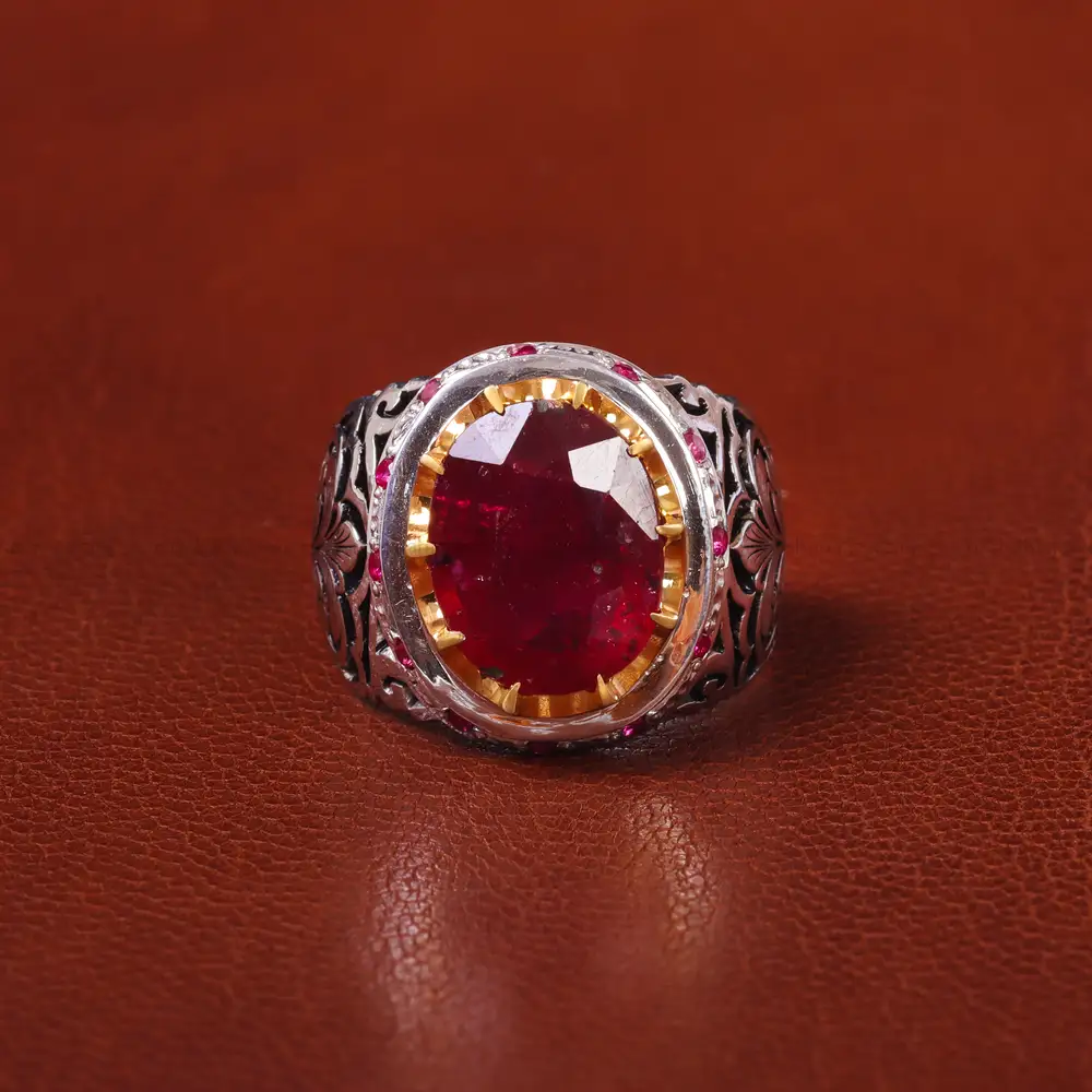 انگشتر یاقوت سرخ مردانه کد 20620