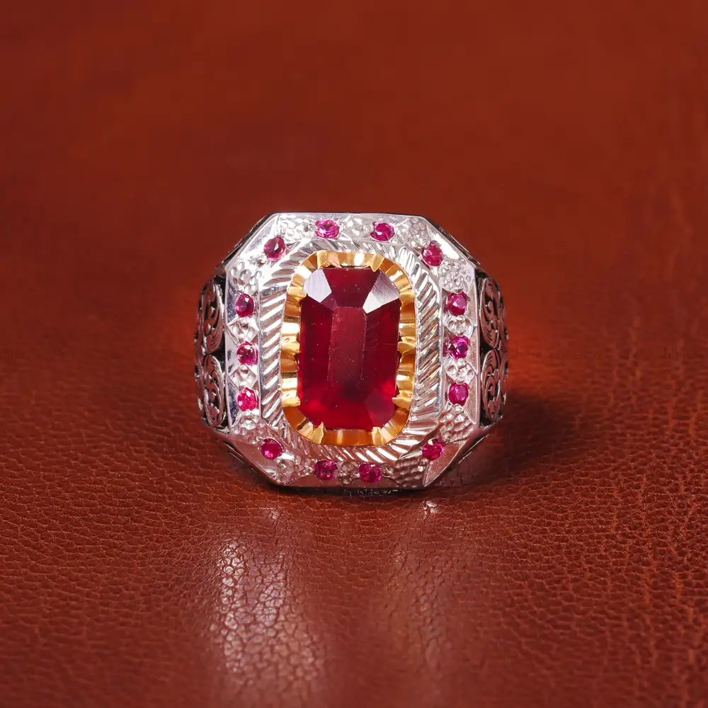 انگشتر یاقوت سرخ مردانه کد 20623