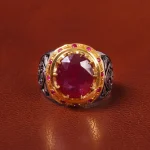انگشتر یاقوت سرخ مردانه کد 20625