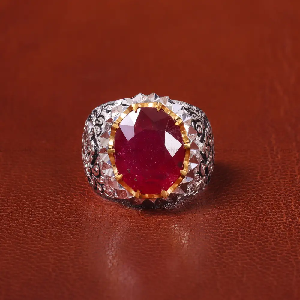 انگشتر یاقوت سرخ مردانه کد 20626