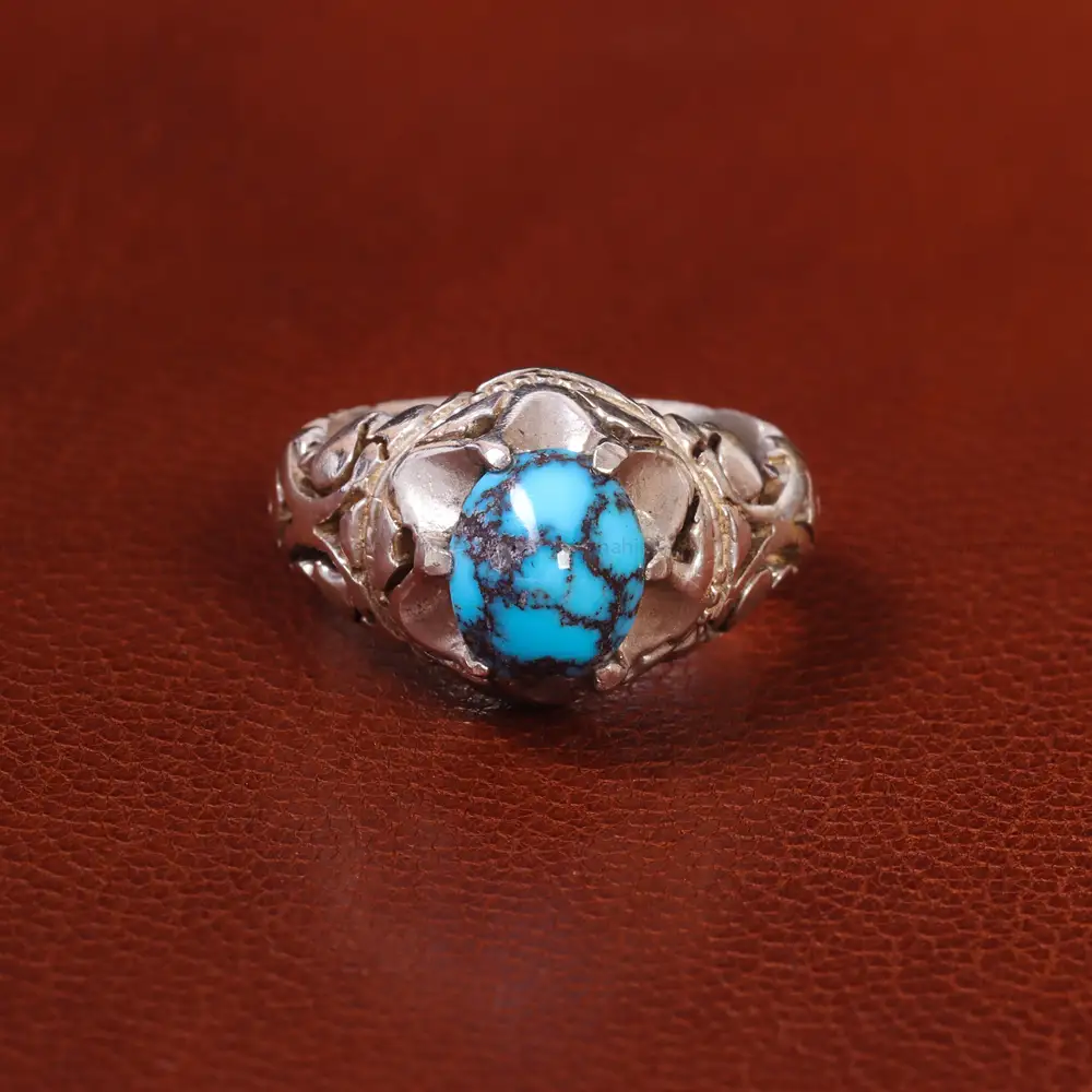 انگشتر فیروزه شجری مردانه کد 20642