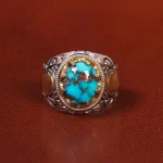 انگشتر فیروزه شجری مردانه کد 20665