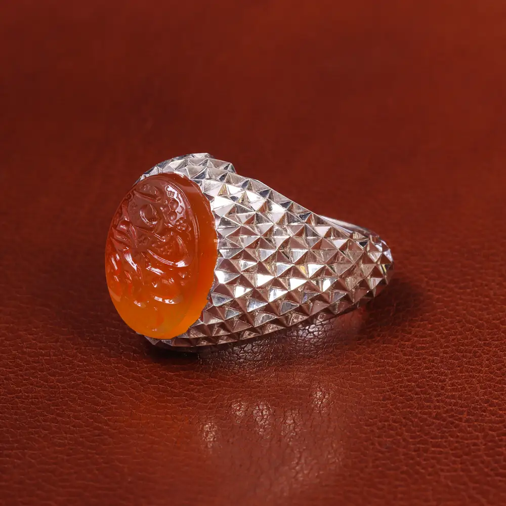 انگشتر عقیق یمن مردانه کد 17233