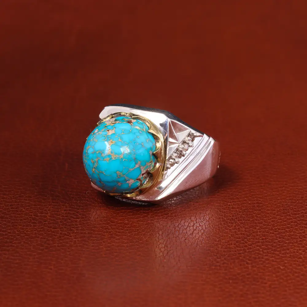 انگشتر فیروزه شجری مردانه کد 19922