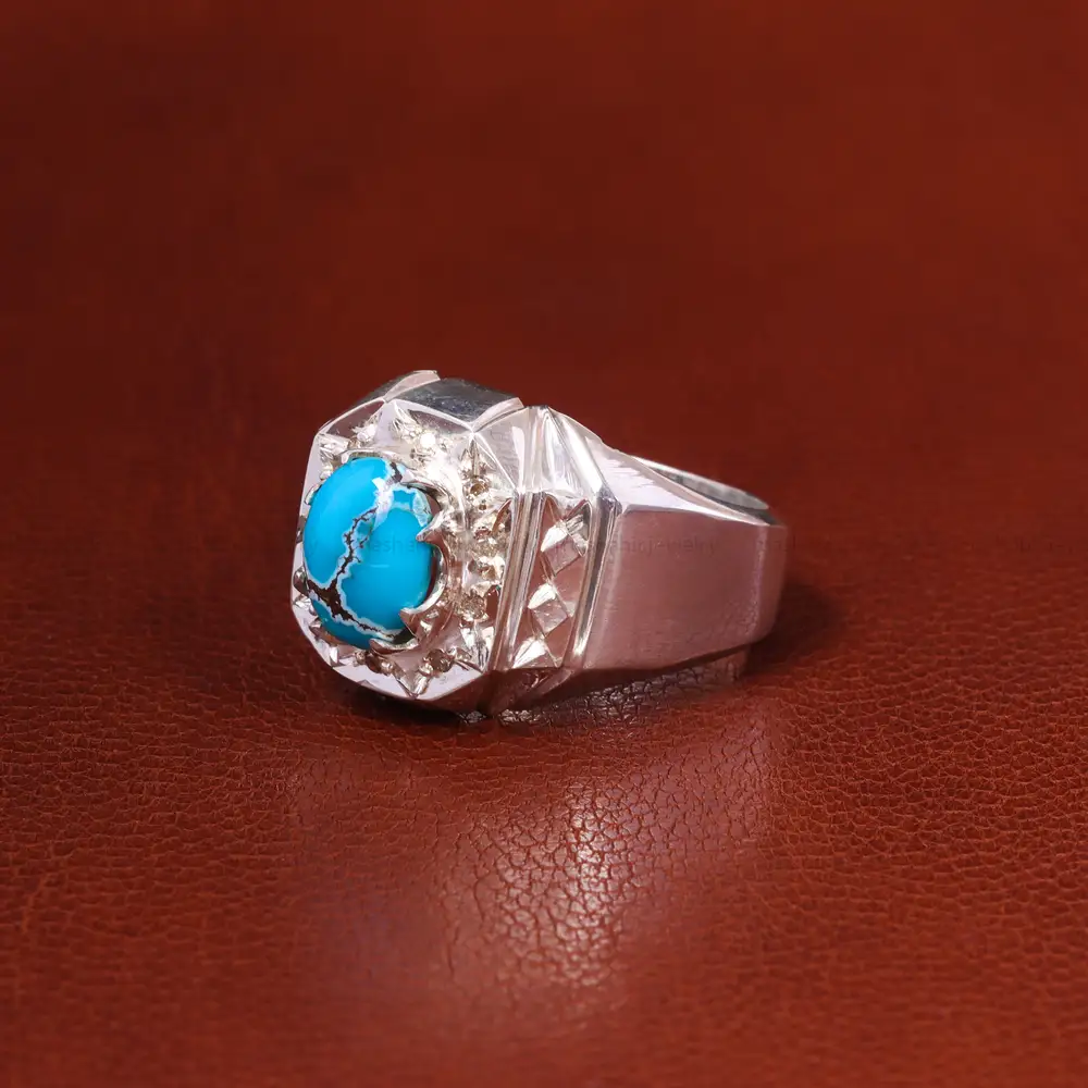 انگشتر فیروزه شجری مردانه کد 19931
