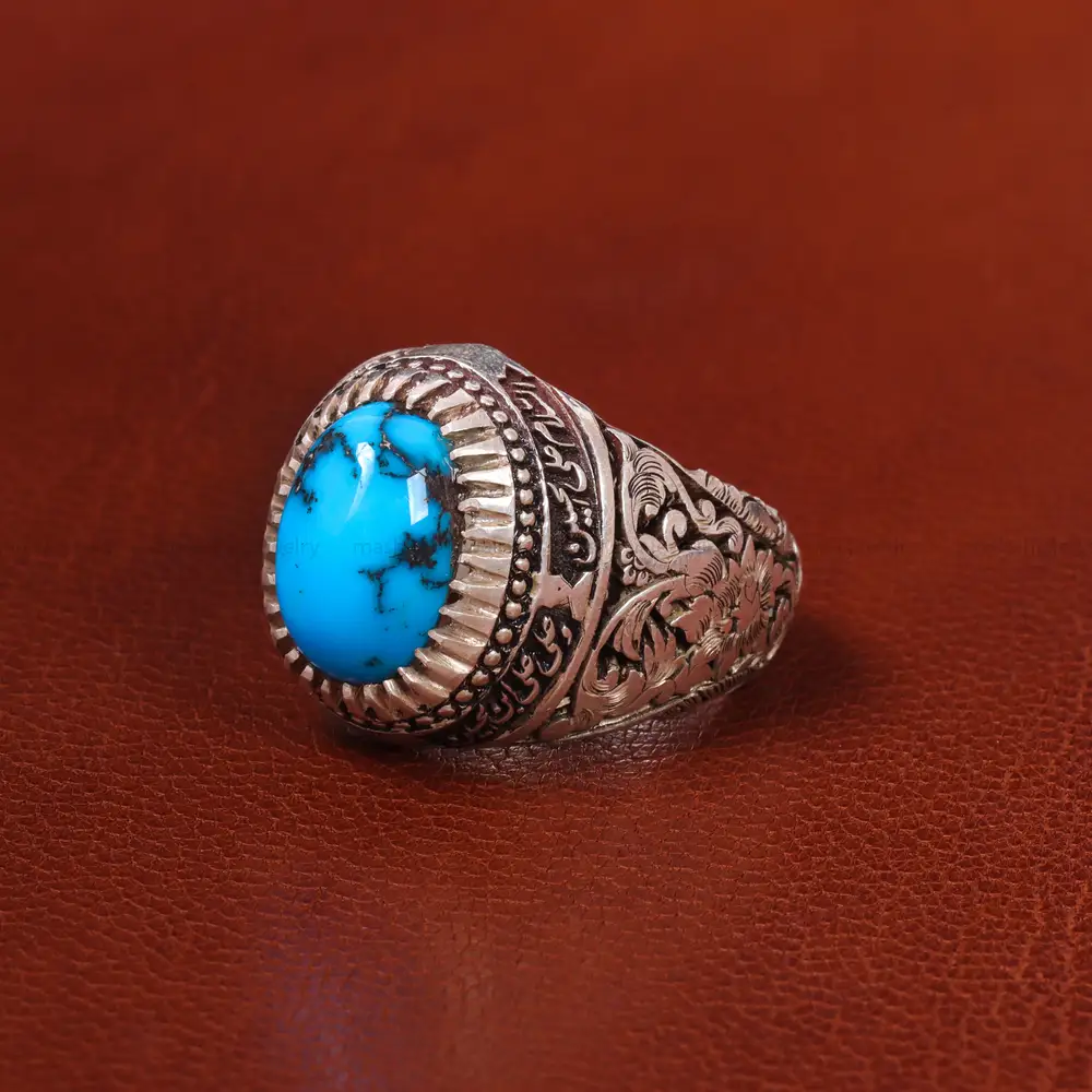 انگشتر فیروزه شجری مردانه کد 20180
