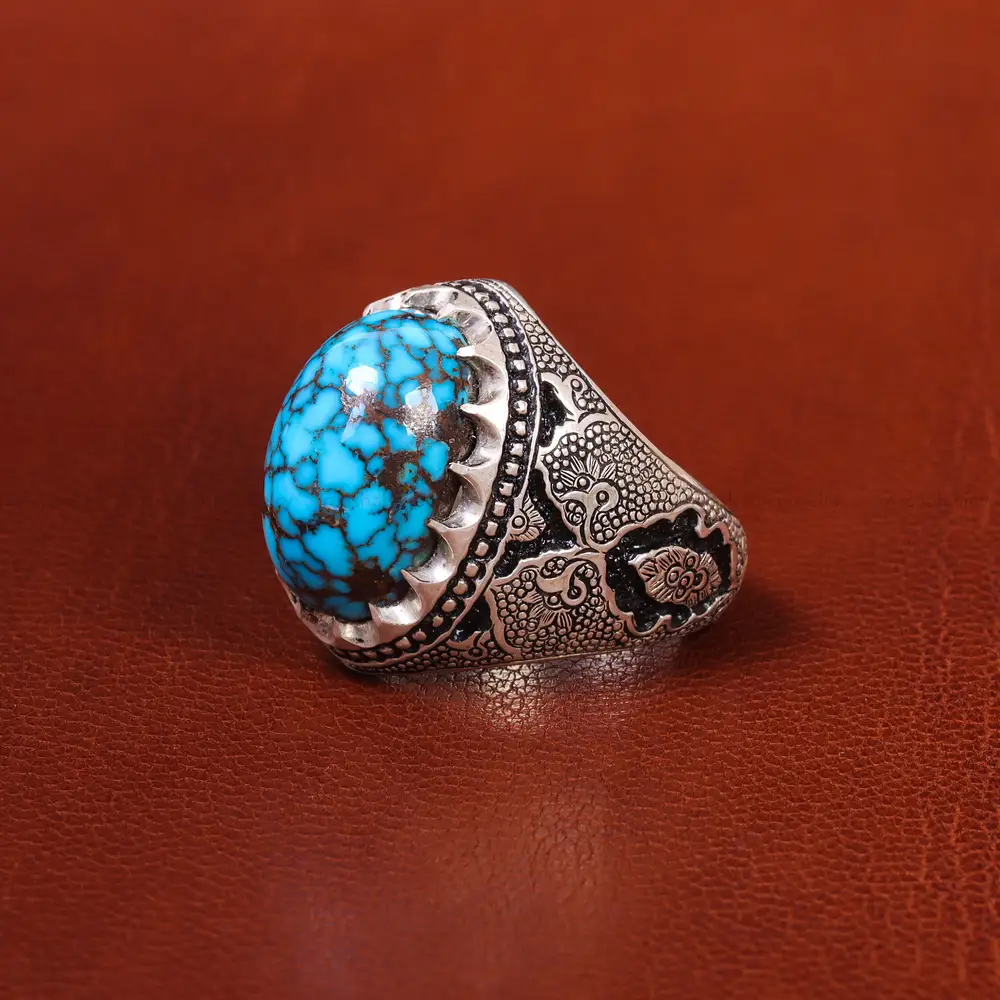 انگشتر فیروزه شجری مردانه کد 20187