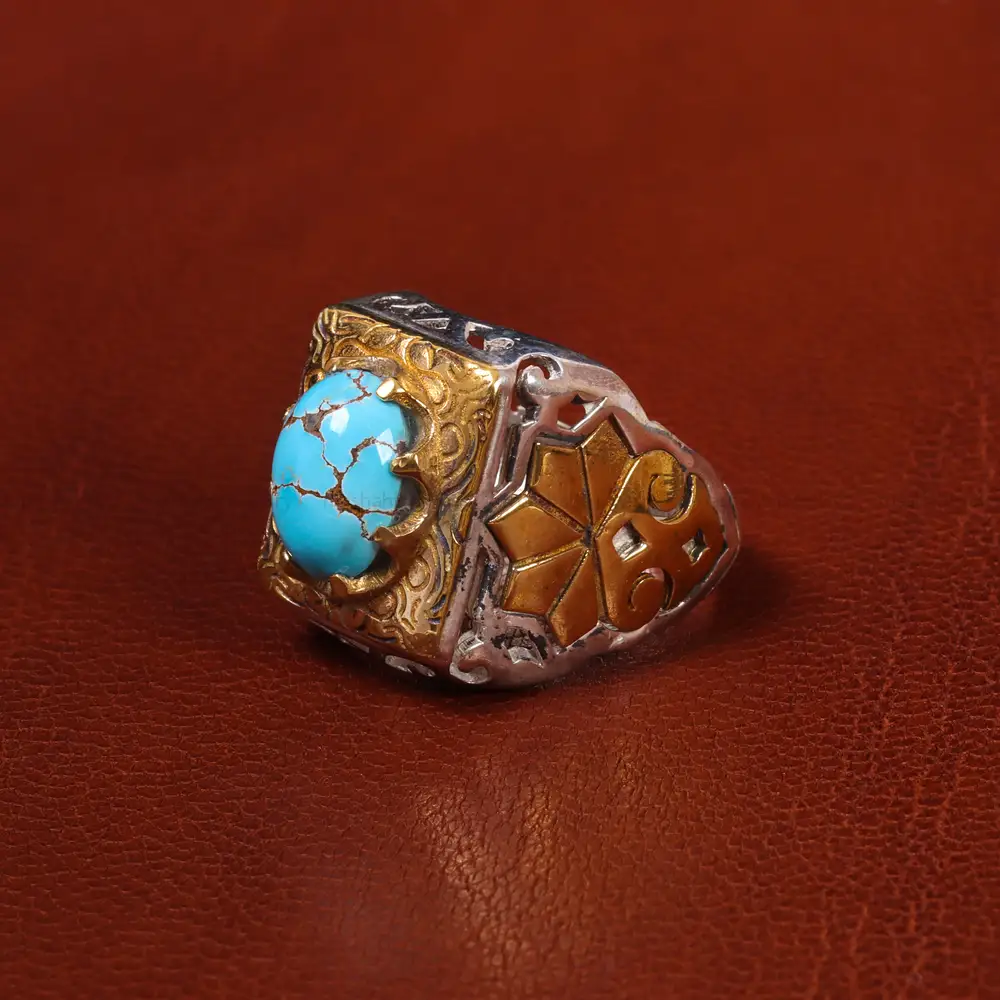 انگشتر فیروزه شجری مردانه کد 20316