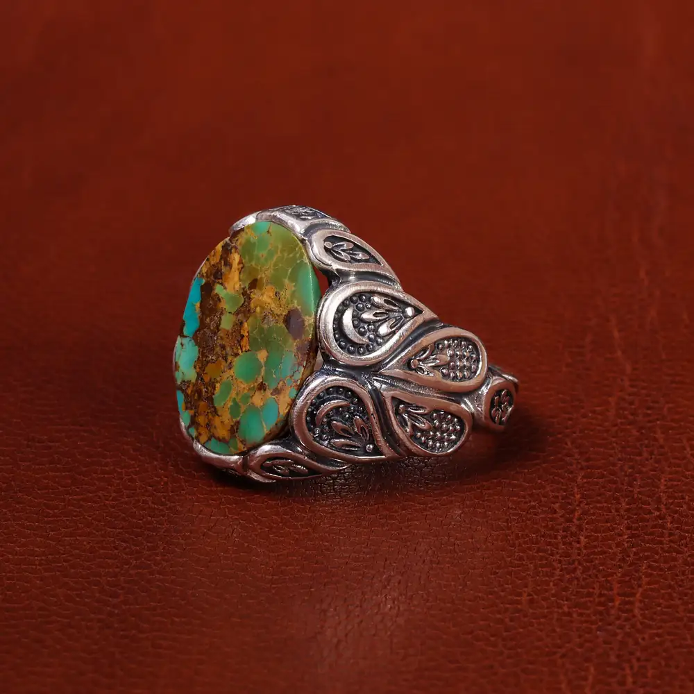 انگشتر فیروزه شجری مردانه کد 20326