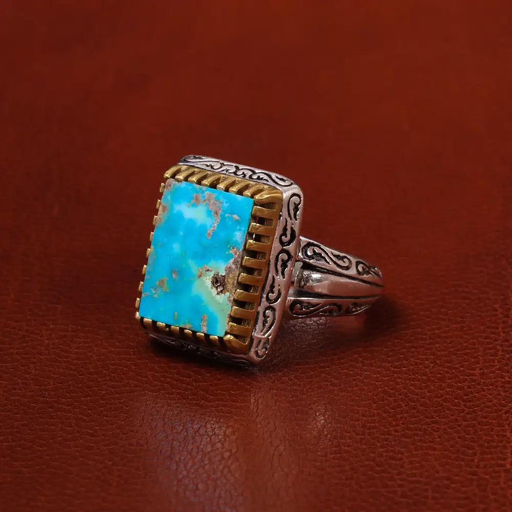 انگشتر فیروزه شجری مردانه کد 20353