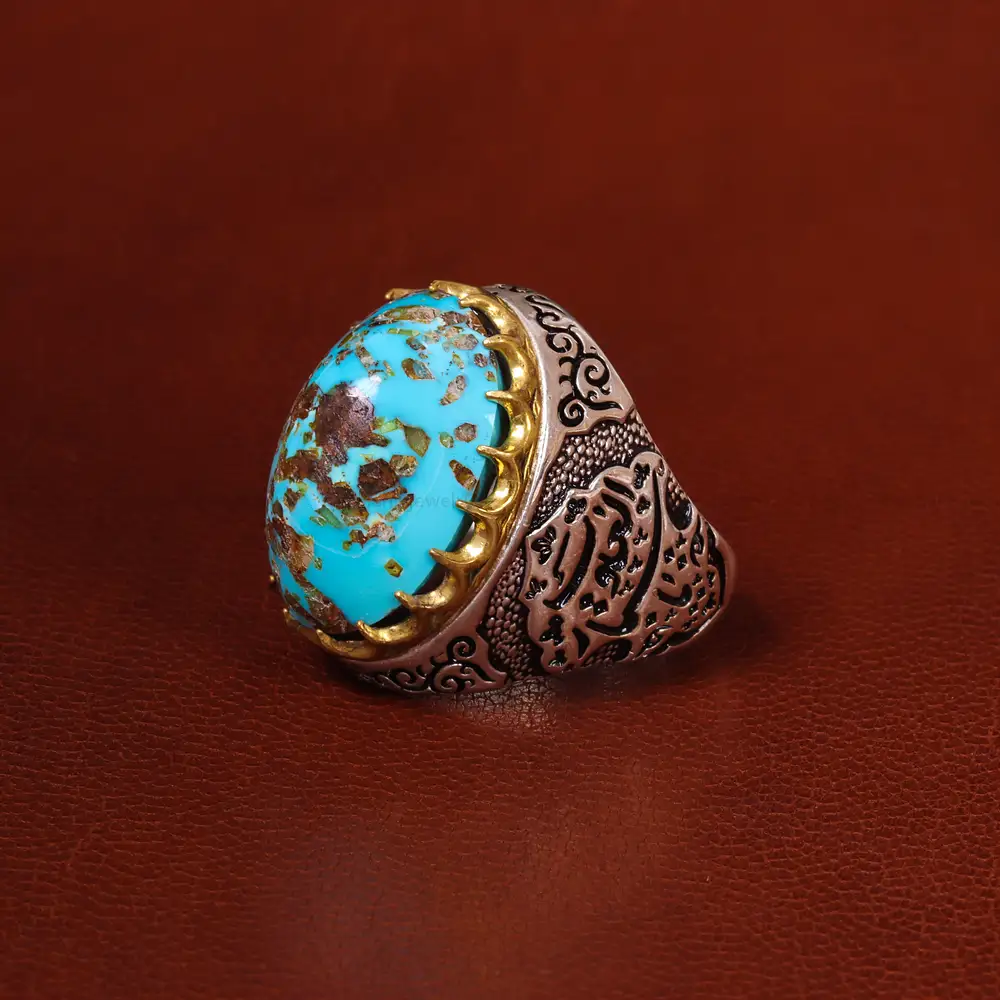 انگشتر فیروزه شجری مردانه کد 20398