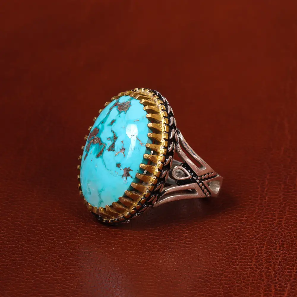 انگشتر فیروزه شجری مردانه کد 20401