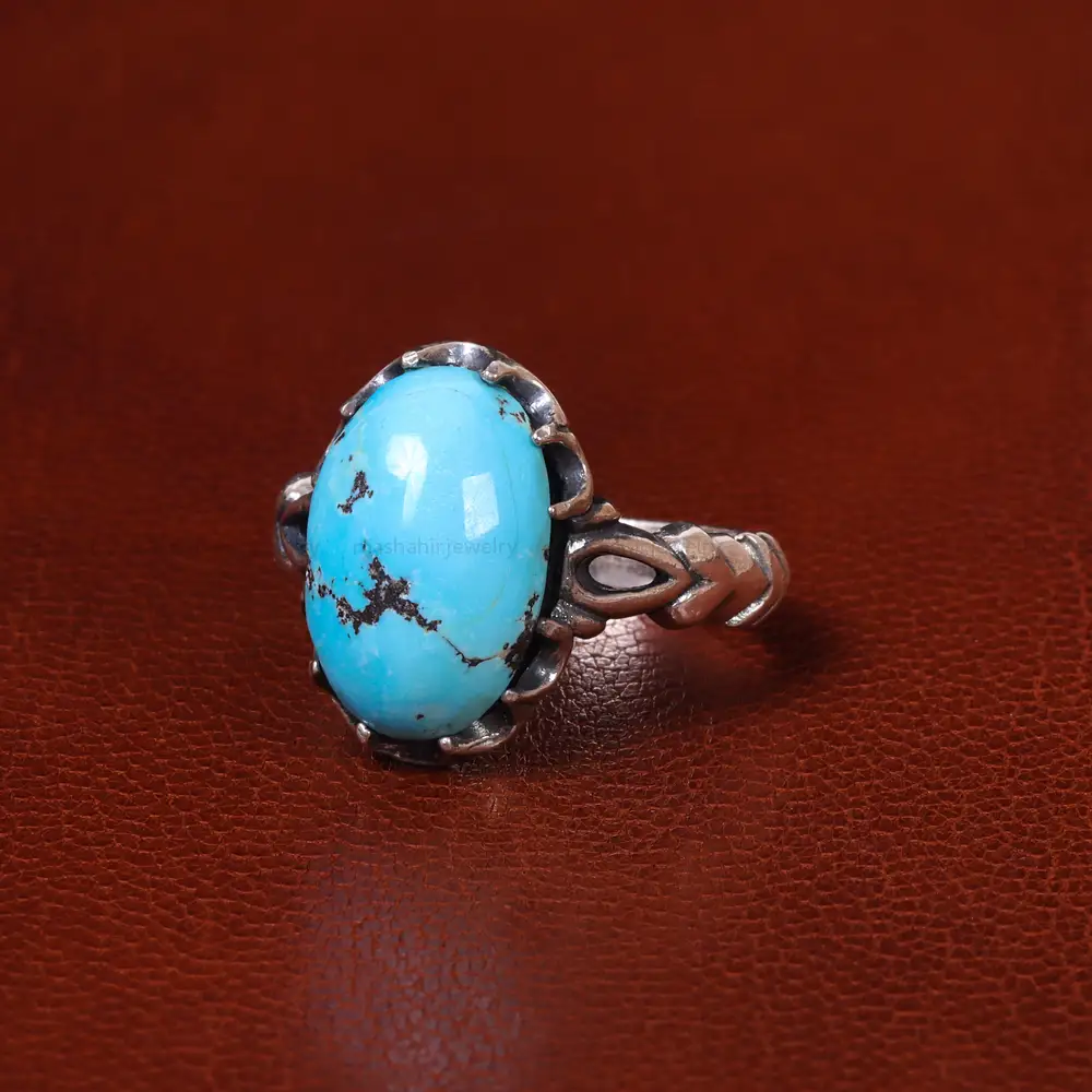 انگشتر فیروزه شجری مردانه کد 20407