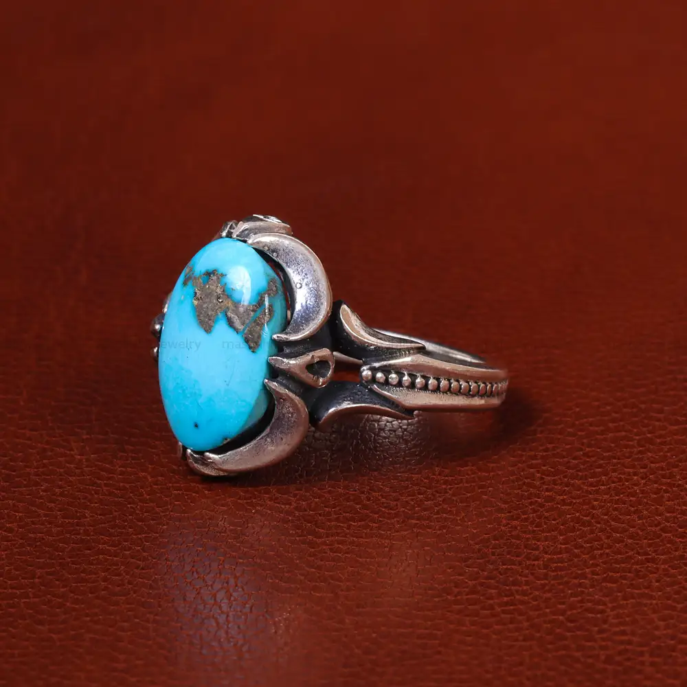 انگشتر فیروزه شجری مردانه کد 20410