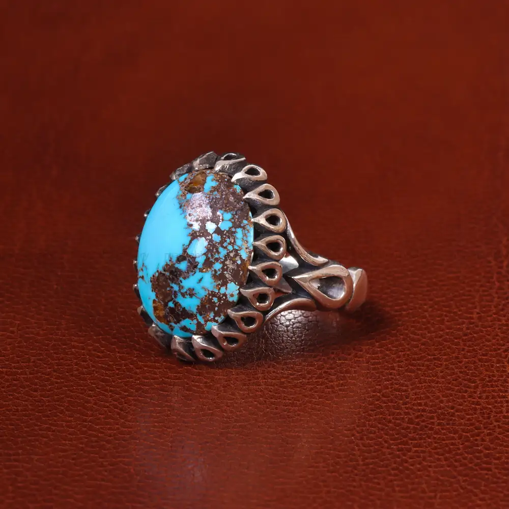 انگشتر فیروزه شجری مردانه کد 20429