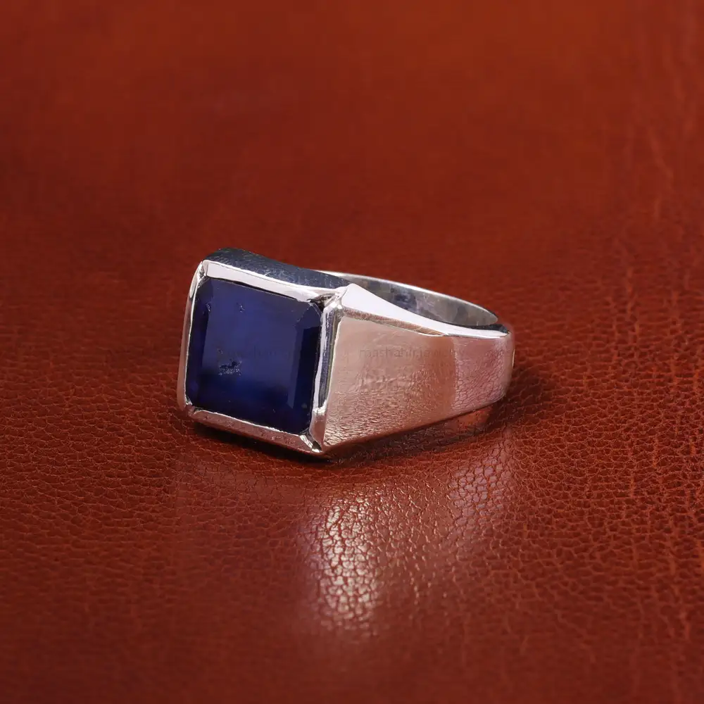 انگشتر یاقوت کبود مردانه کد 20466