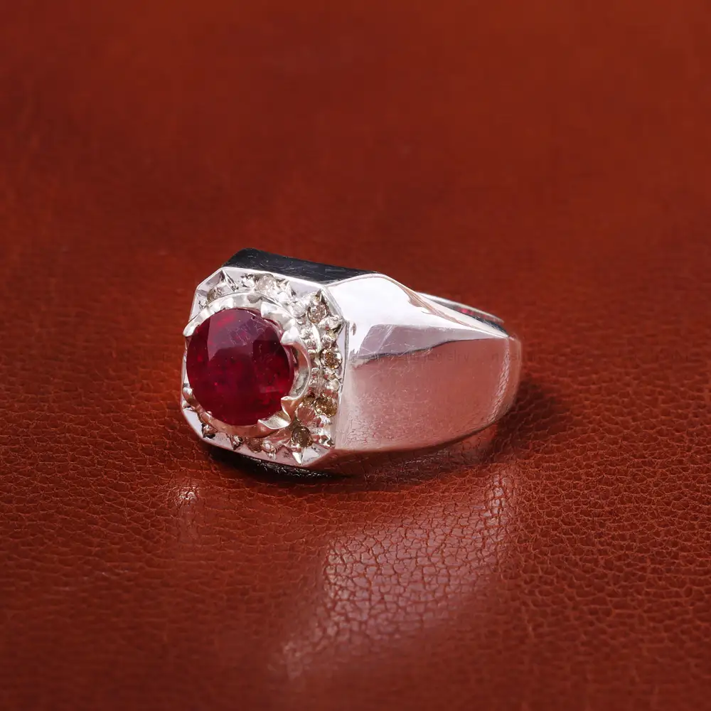 انگشتر یاقوت سرخ مردانه کد 20480