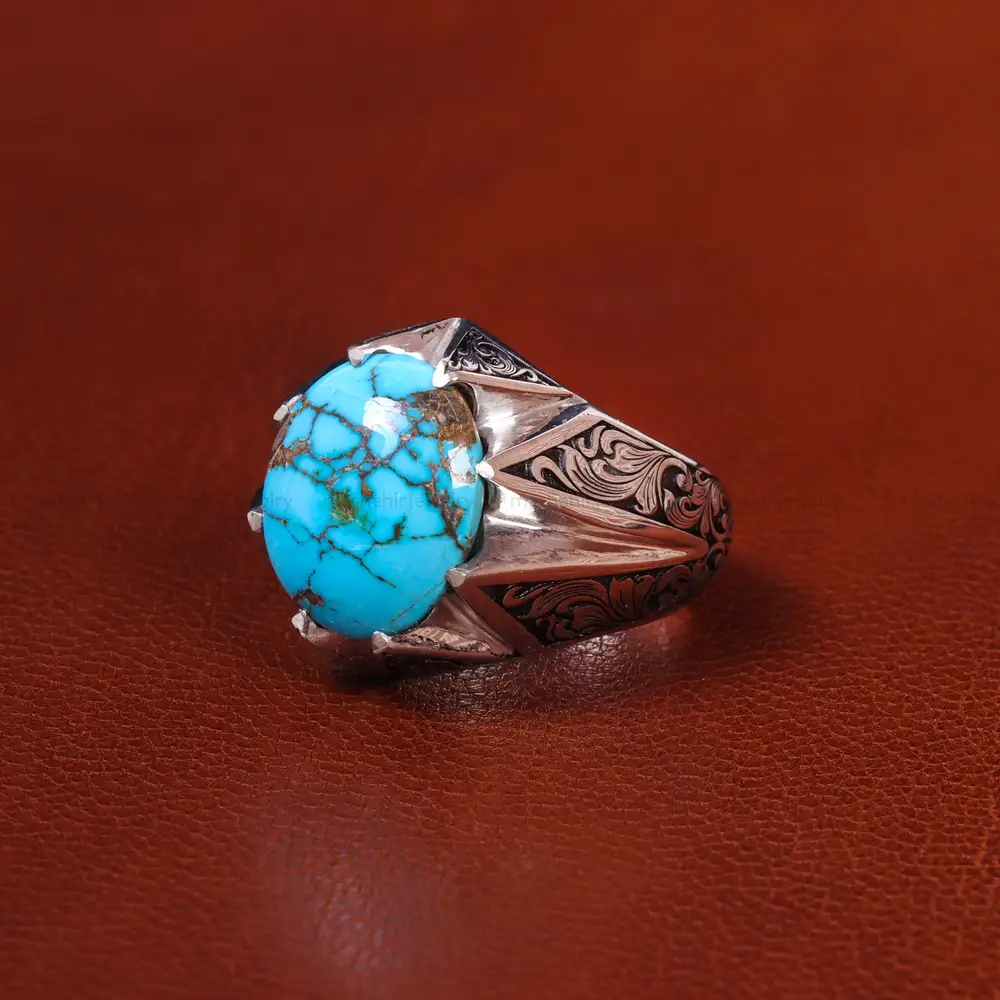 انگشتر فیروزه شجری مردانه کد 20501