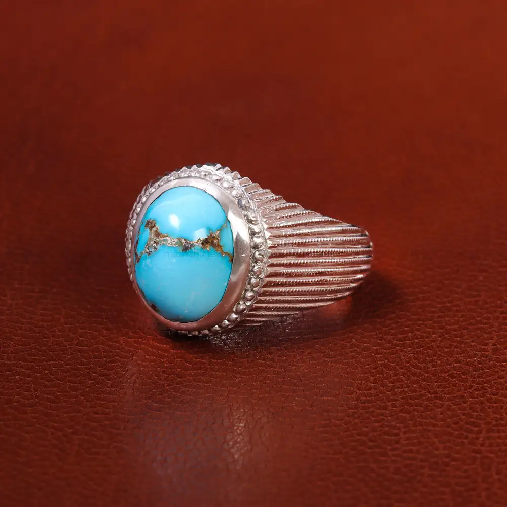 انگشتر فیروزه شجری مردانه کد 20519